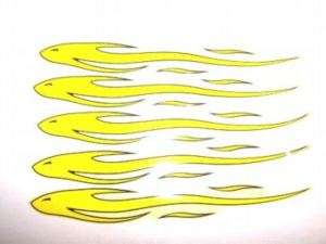 SET OF 5 YELLOW FLAME BICYCLE FRAME DECALS BIKE PART 56  