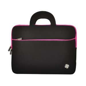 : KOZMICC Black/Pink Trim Laptop Sleeve Case with Handle for up to 17 
