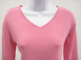 JOSEPH A. Pink V neck 3/4 Sleeve Shirt Top Size Large  