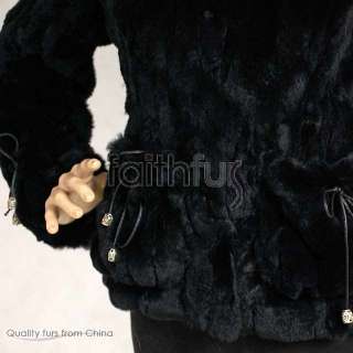 Hooded Rex Rabbit Fur/Fox Fur Jacket/Coat M/L/XL/XXL  