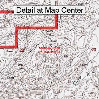 USGS Topographic Quadrangle Map   Santiago Creek, California (Folded 