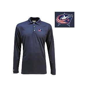   Blue Jackets Victor Long Sleeve Polo Shirt Large: Sports & Outdoors