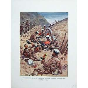   Japanese Soldiers Fanning Themselves War Battle Field