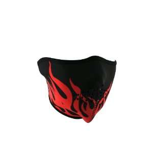  ZANheadgear Neoprene Red Flames Half Face Mask Automotive