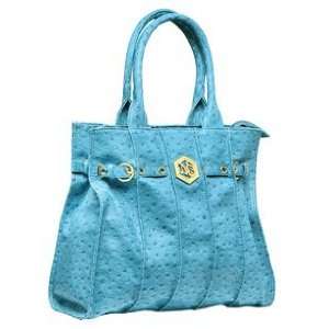  Eco Friendly Blue Faux Leather Handbag Ostrich Purse 