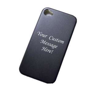 NEW! Custom Engraved Aluminum Black hard Cover Case Apple IPHONE 4 4G 