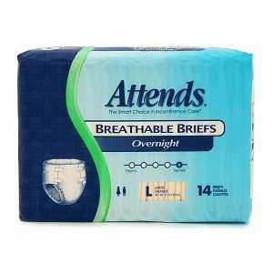  Attends Breathable Briefs Overnight Large (44in 58in), 28 
