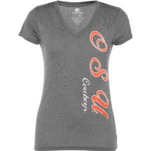   State Cowboys Womens Heathered Charcoal Cannon Tee: Sports & Outdoors