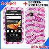 Samsung M820 Galaxy Prevail Boost mobile Pink Rubberized Hard Case 
