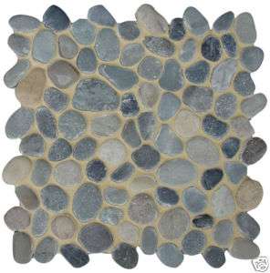 Earth Tones Round Laying Pebble Stone Tiles Sample  