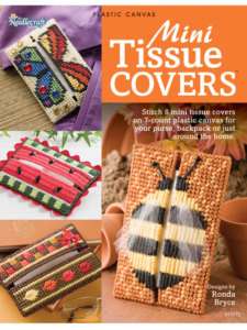 MINI TISSUE COVERS, Plastic Canvas Book, NEW, 8 DESIGNS  