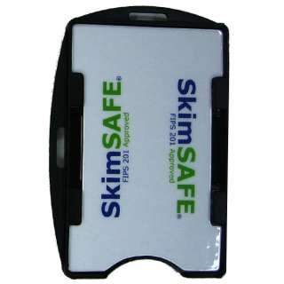 SkimSAFE 153039BLK FIPS 201 RFID Blocking 2 Card Photo ID Badge Holder 