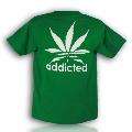 Men Funny T Shirt Addicted Weed NEW All sizes  