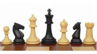 Guardian Series Plastic Chess Set in Black & Camel   4 King