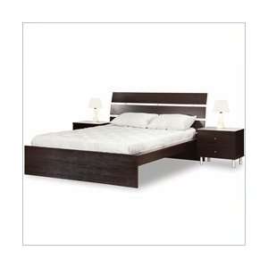 Queen Global Furniture USA Camilla Wood Wenge Modern Platform Bed 5 