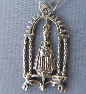Antique Russian Religious Icon Mary Solid Silver Medal  