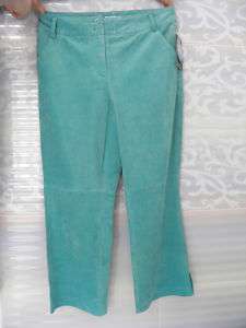 NWT MARCO TURQUOISE SOFT SUEDE LEATHER CAPRI PANTS 10US  