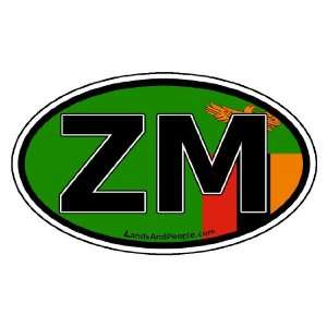  Zambia ZM and Zambian Flag Africa State Car Bumper Sticker 