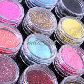 18 Colors Nail Art Glitter dust Powder for UV GEL Acrylic Powder 