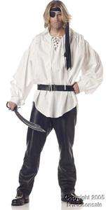 Mens Renaissance Musketeer Pirate Shirt Costume W/belt  