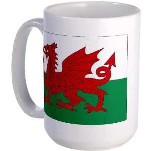  Welsh Red Dragon Flag Large Mug by  Everything 