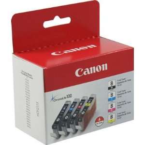  Canon Cli 8 Four Pack Ip4200/Ip4300/Ip5200/Ip5200r/Pixma 