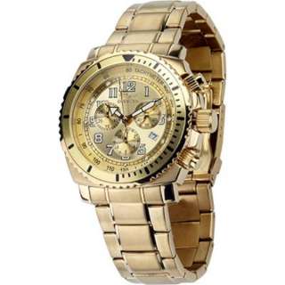   Collection Chronograph Gold Dial 18k Gold Plated Stainless Steel Watch