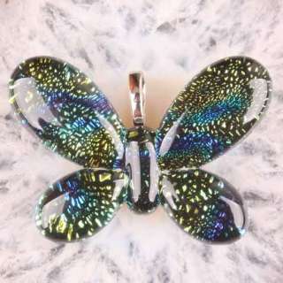 Lampwork Foil Glass Butterfly Bead Pendant 1 Piece  