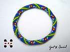 Patriotic bead crochet bracelet 7 1/2 wrist  