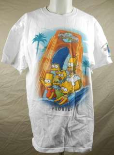 Simpsons Universal Studios Theme Parks Florida Mens T shirt XL White 