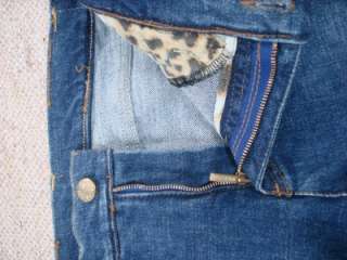 ROBERTO CAVALLI Womens Flare Leg Gold Stitching Design Denim Jeans 