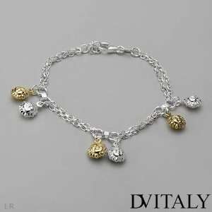 DV ITALY Stylish Bracelet Made of 14K/925 Gold plated Silver. Total 