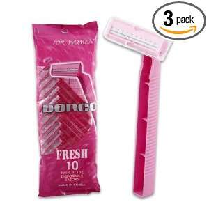   10pc Pink Plastic Twin Blade Razors For Women