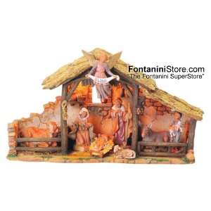    5 Inch Scale Lighted Fontanini Nativity Stable