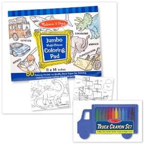  Melissa & Doug Blue Coloring Pad with Truck Crayons Set of 