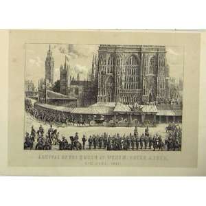  Queen Westminster Abbey 1887 Antique Print Fine Art