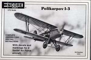Encore Models Soviet Polikarpov I 3 Biplane Kit  