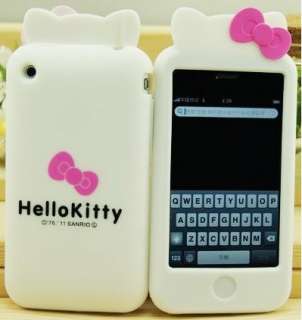 White Hello Kitty Silicone Case Cover Skin for iPhone 3GS 3G  