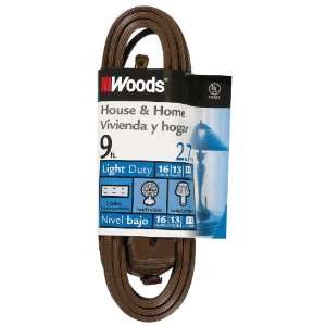  Woods 601 9 Foot Cube Extension Cord with Power Tap, Brown 