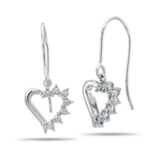 Sterling Silver, Diamond Accent Earrings: Jewelry