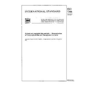 ISO 73661987, Animal and vegetable fats and oils    Determination of 
