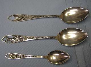 1940 60s Lot of 10 Souvenir Spoons Sterling Silver 4.7 troy oz USA 