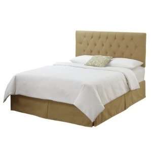   Furniture 54BEDSKVHNY Tufted Skirted Bed in Velvet Honey Size Queen