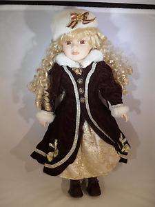 Porcelain Victorian Inspired 18 Doll Beautiful Clothes  