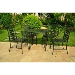 NEW 5 Piece Wrought Iron Outdoor Patio Dining Set (Table & 4 Chairs 