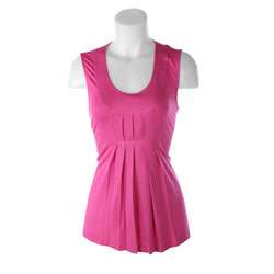 Cable and Gauge Womens Sleeveless Pleated Top  