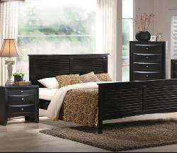 Black Shutter 3 piece Queen size Bedroom Furniture Set  Overstock