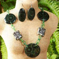 Double strand Albutra Vine Necklace and Earring Set (Philippines 