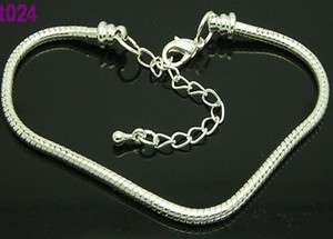 1pcs silver plated charm bracelet Snake Chain t024  