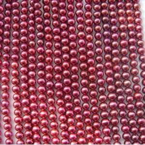 Wine Purple 6 7mm Potato Loose Freshwater Pearl Beads 